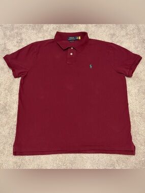 Polo Ralph Lauren Shirt Men’s Maroon Custom Slim Fit Size XL